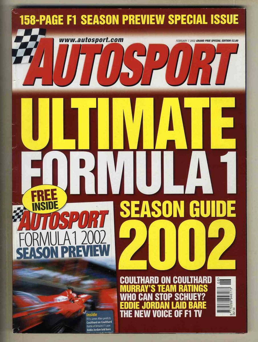 【c5462】02.2.7 AUTOSPORT／F1 2002 シーズンガイド、WRCスウェーデン、デイトナ24時間、…_画像1
