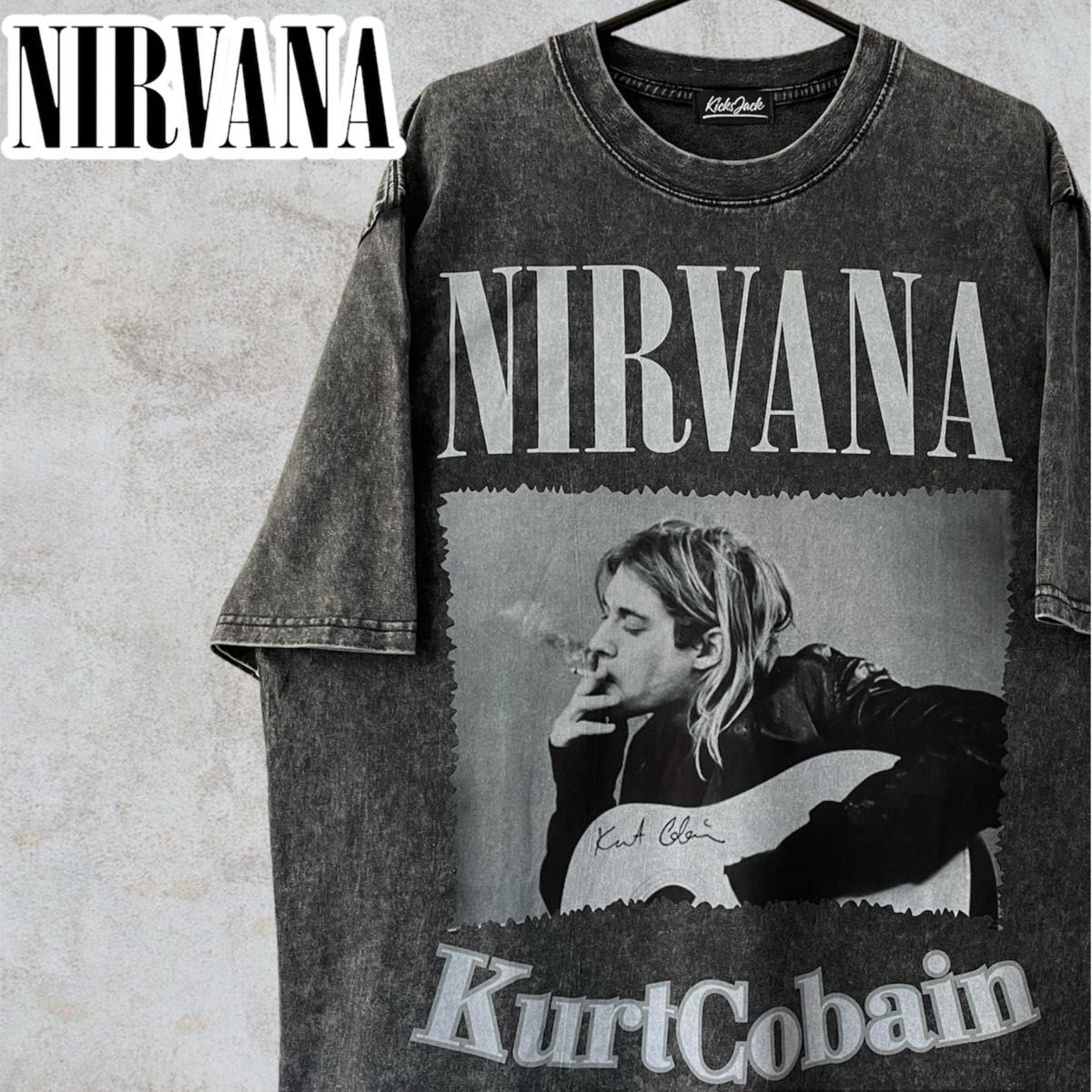 Nirvana カートコバーン バンドTシャツ ヴィンテージウォッシュ Nirvana カートコバーン バンドTシャツ ヴィンテージウォッシュ