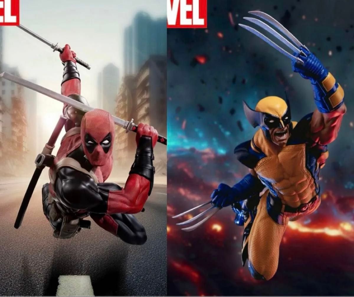 MARVEL デッドプール ウルヴァリン フィギュア まとめ売り マーベル デッドプール ウルヴァリン フィギュア 2点まとめ売り