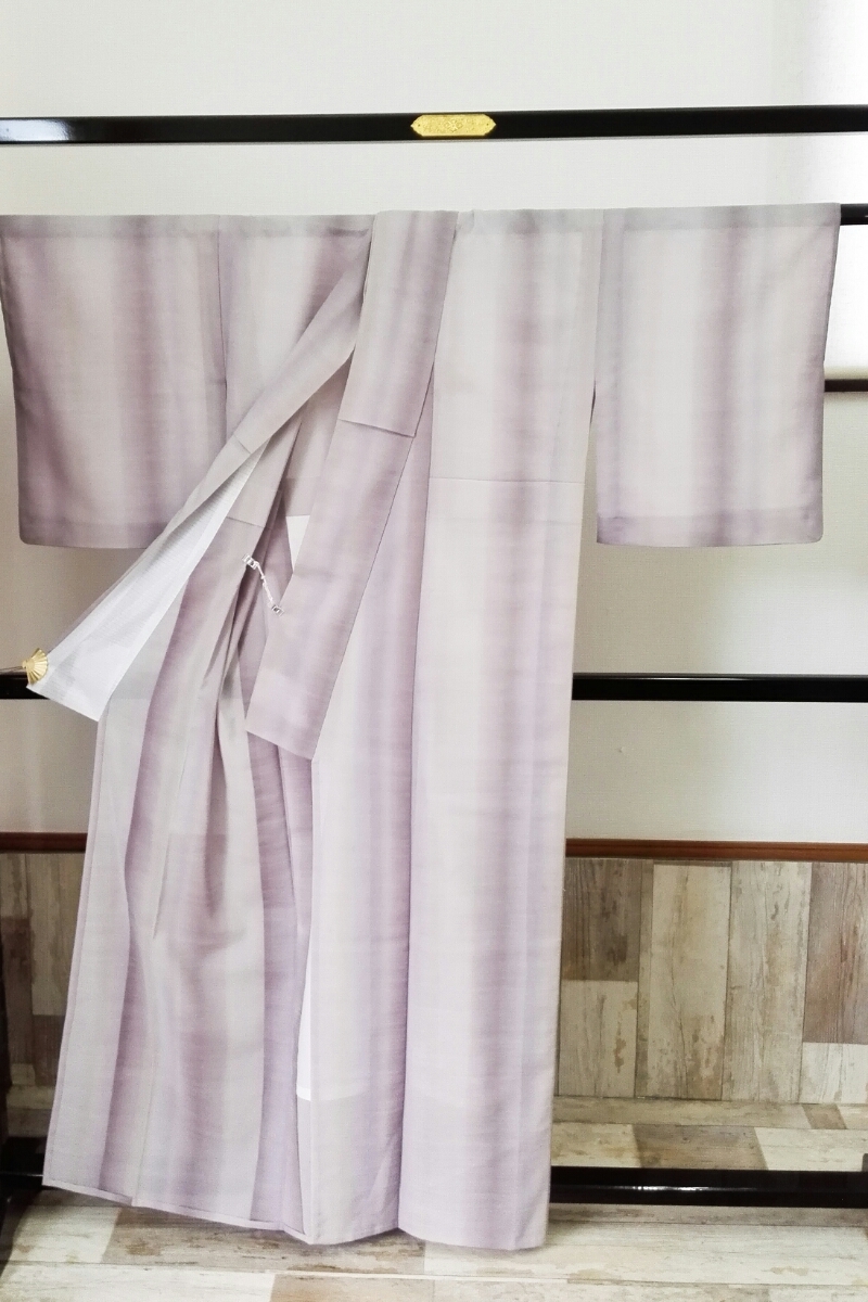 着物 夏の着物 正絹 藤色 パープル グラディーション ★03B-83_画像4