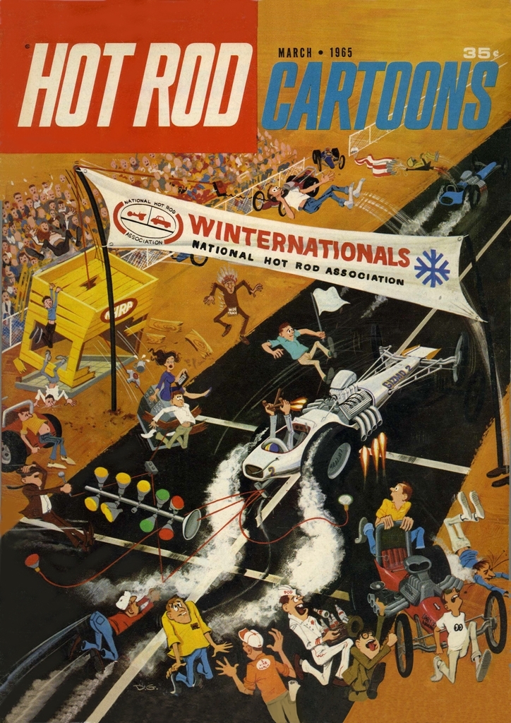 ポスター★1965年 Hot Rod Cartoons #3★ビンテージ/dragster/ホットロッド/ドラッグレース/NHRA/トップフューエル/エドロス_ポスターサイズ：42cm × 29.7cm