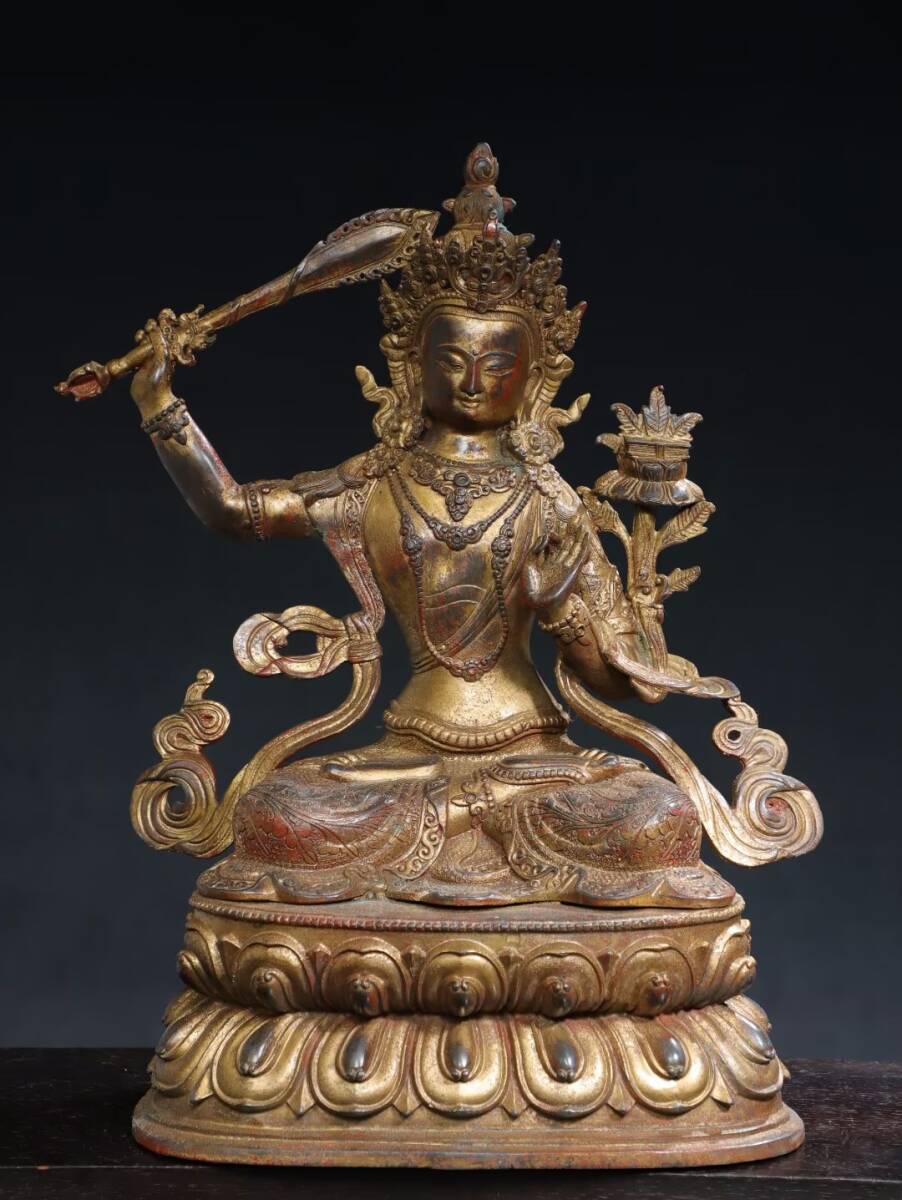 宅配便配送 仁】『銅製・泥金・瑞獣・置物・賞物』極細工 おかけいたし 古賞 その他