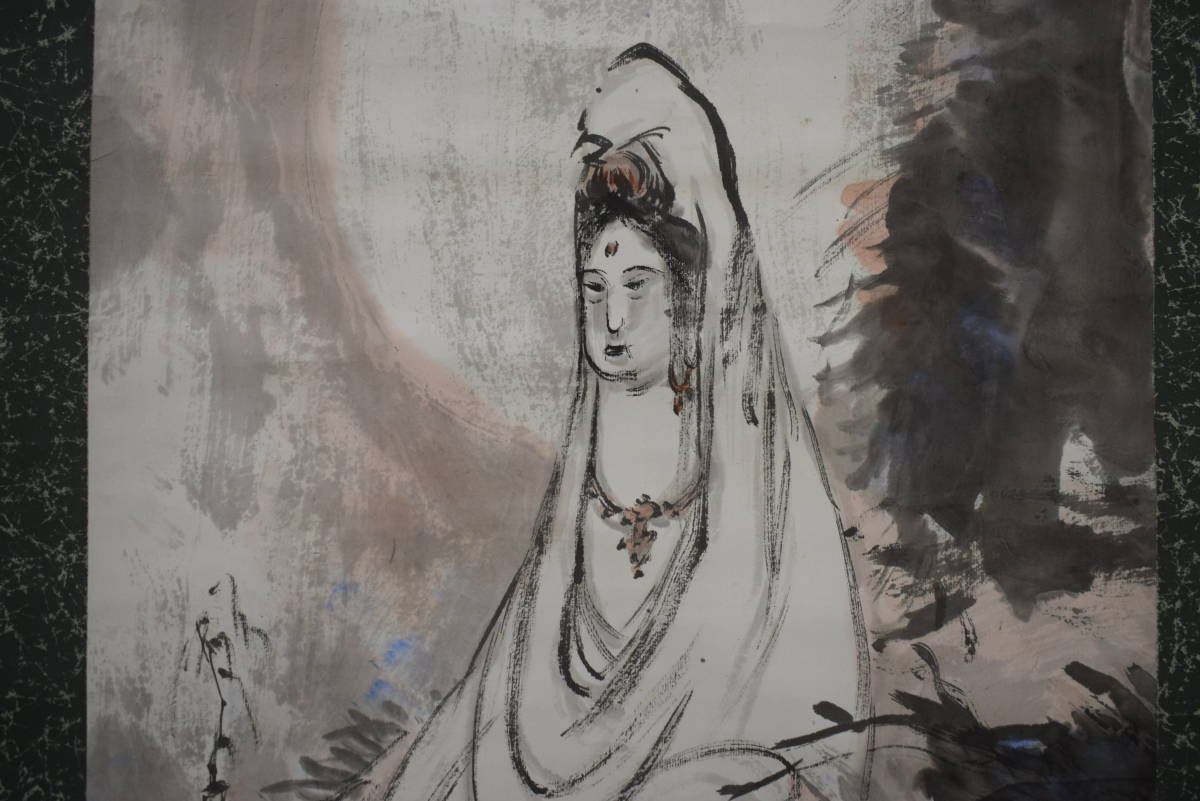不詳/作者不明/観音像図/布袋屋掛軸HI-468 真作】/泥谷文景/観上観音図/布袋屋掛軸HG-679