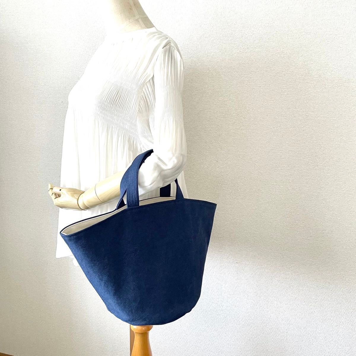 ハンドメイド 帆布の丸底マルシェバッグ トートバッグ 倉敷産 ハンドメイド 帆布の丸底マルシェバッグ トートバッグ 倉敷産