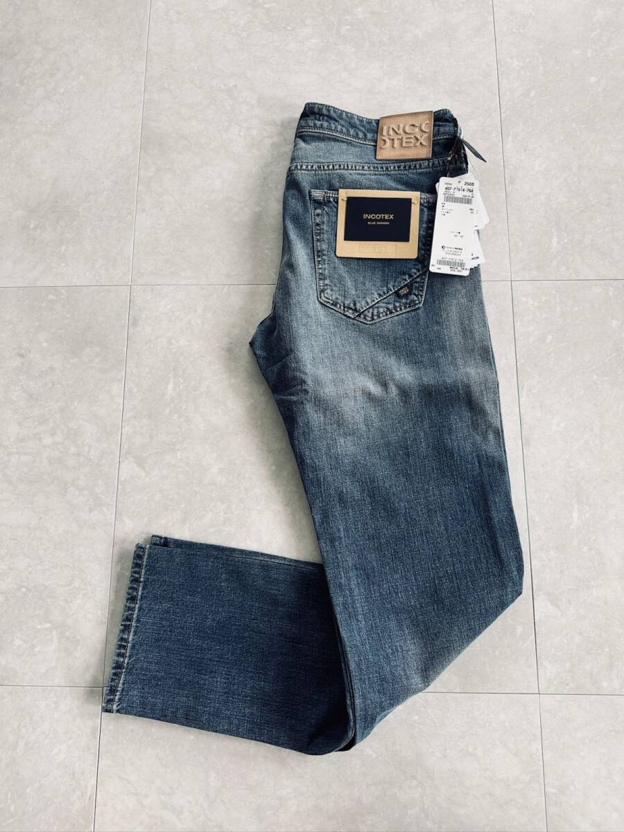 5402] new goods 6.5 ten thousand [INCOTEX / INCOTEX 31 through year BLUE DIVISION SLIM FIT wash processing tailored Denim pants ] indigo 