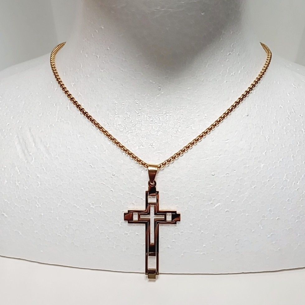 クロス ネックレス デザイン 十字架 ゴールド チェーン 18K クロス ネックレス デザイン 十字架 ゴールド チェーン 18K