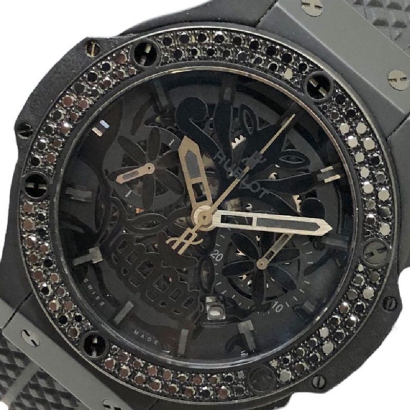  Hublot HUBLOT big van aero van shuga- Skull 311.CI.1110.VR.1100.FDK16 ceramic / Raver strap wristwatch men's used 