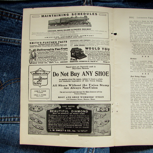 【雑誌広告】1916年 Crown Overalls 広告実物 ワーク カバーオール 古着 激レア 1910年代 USA_画像3