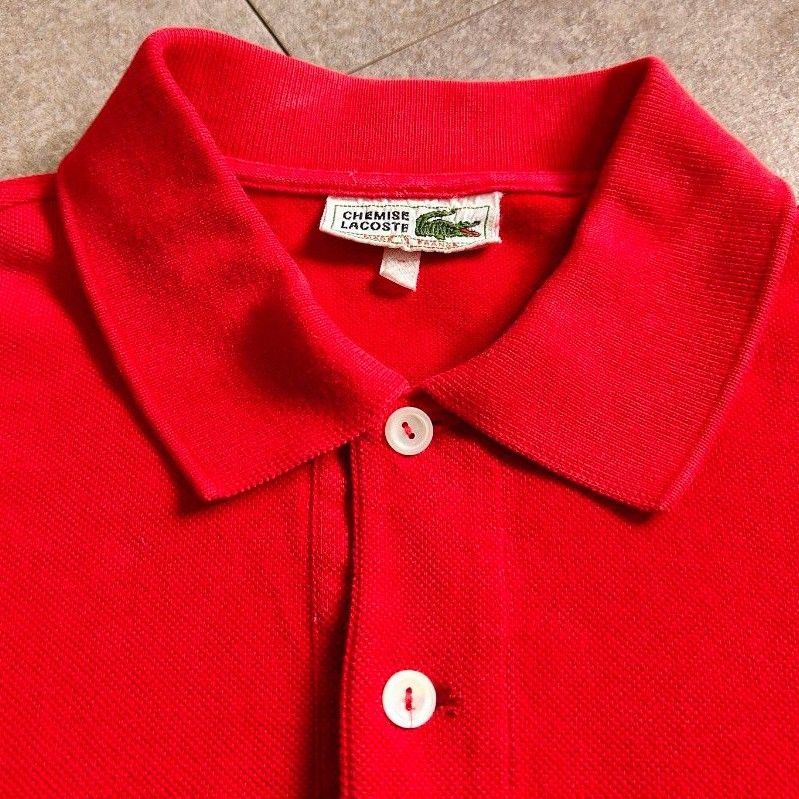 LACOSTE】フランス製 ラコステポロシャツ 1970年代タグ レッド 4 LACOSTE】フランス製 ラコステポロシャツ 1970年代タグ レッド 4