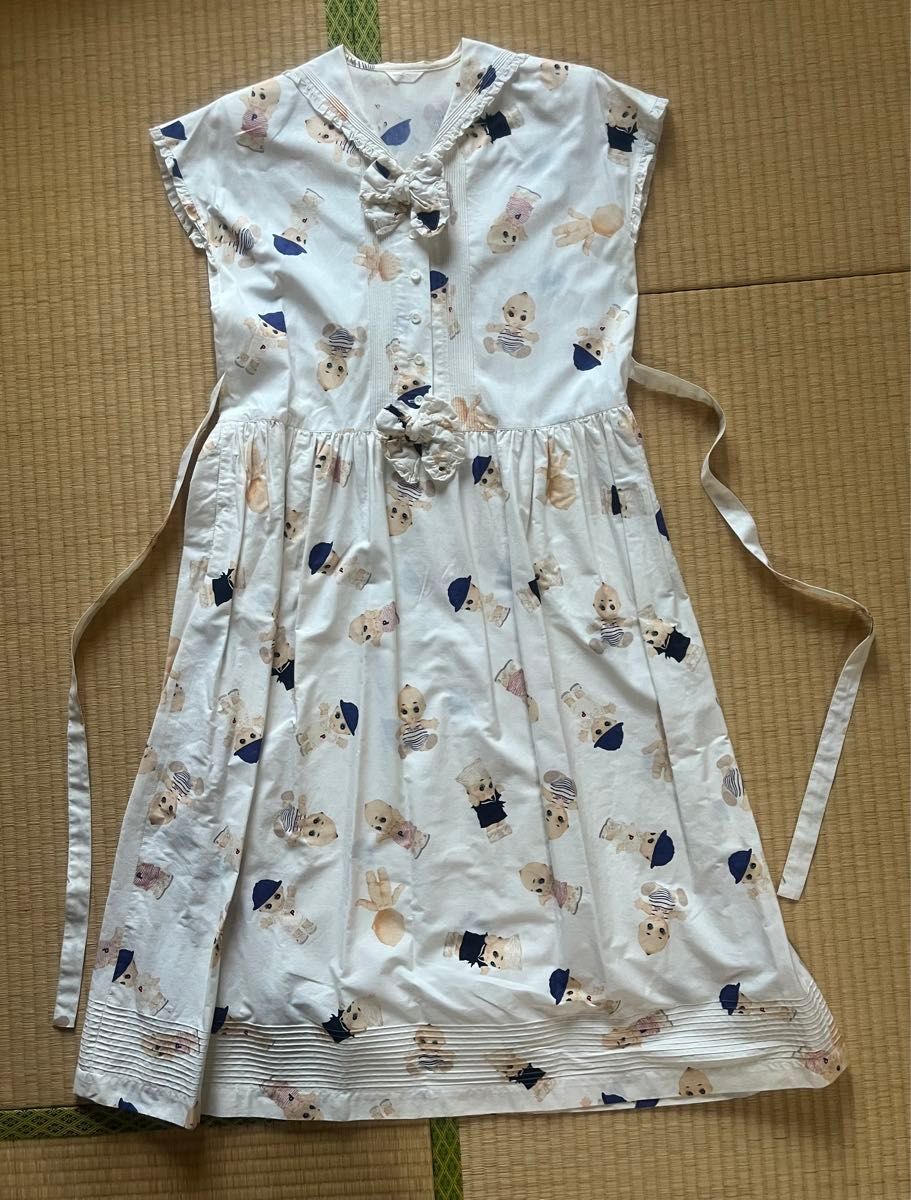 ピンクハウス 80年代 セーラーカラーキューピー柄袖なしリボン ピンクハウス 80年代 セーラーカラーキューピー柄袖なしリボン