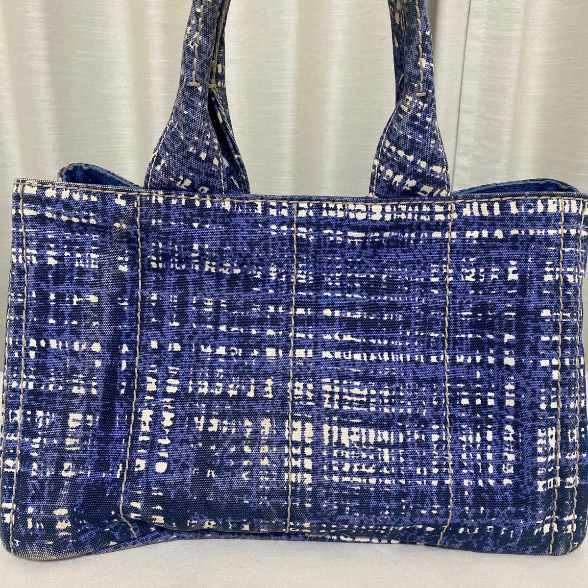 最終値下げ 美品 プラダ カナパ ツイード柄 トートバッグ デニム 最終値下げ 美品 プラダ カナパ ツイード柄 トートバッグ デニム