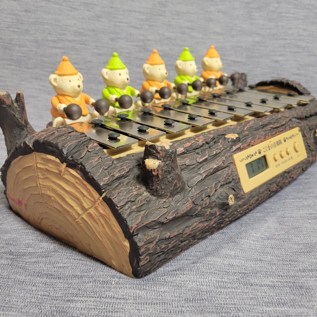 こぐまの音楽隊」からくり時計(鉄琴演奏/箱・説明書付き) スロー こぐまの音楽隊」からくり時計(鉄琴演奏/箱・説明書付き) スロー