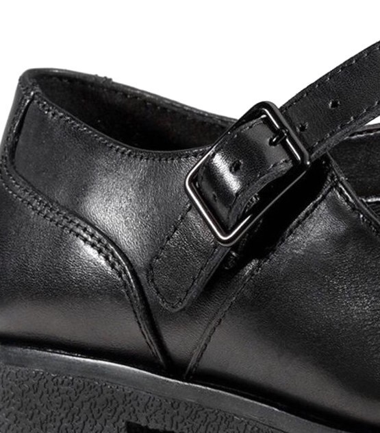 Clarks 27cm Flat black black leather leather T strap me Lee je-n formal Loafer ballet sneakers boots AB56