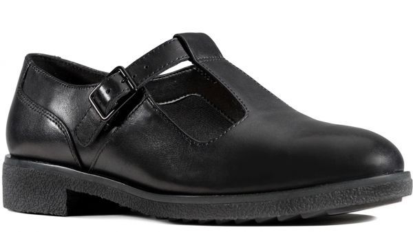 Clarks 27cm Flat black black leather leather T strap me Lee je-n formal Loafer ballet sneakers boots AB56