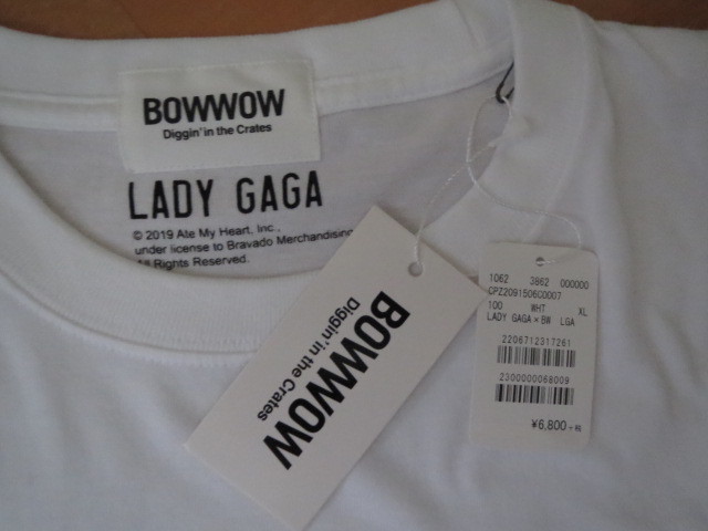 送料無料発送　特価即決 LADY GAGA×BOWWOW オフィシャルコラボTシャツ LADY GAGA LIBERTY TEE WHITE 正規品 新品未使用 タグ付き XL_画像8