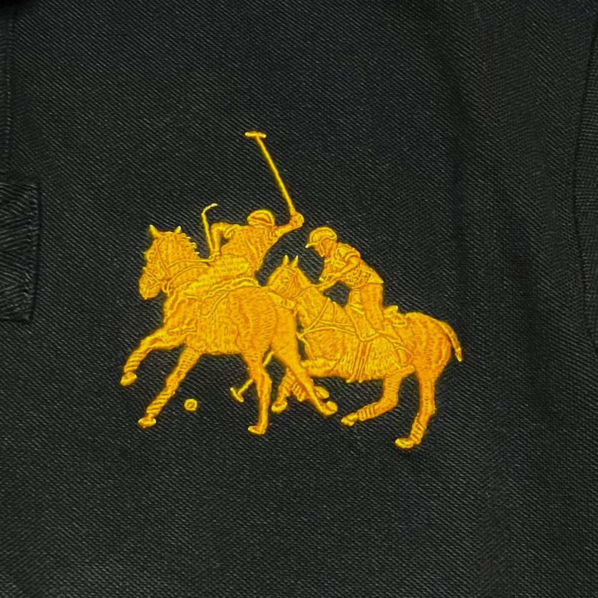 美品】ポロラルフローレン ダブルビッグポニー刺繍 希少ゴールド 美品】ポロラルフローレン ダブルビッグポニー刺繍 希少ゴールド