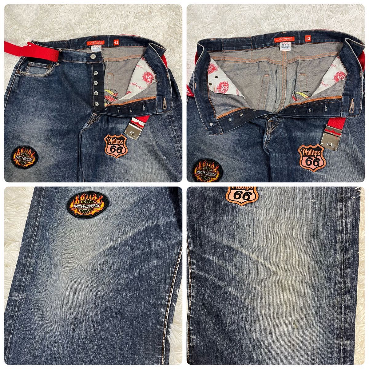 Ed Hardy】エドハーディー 07'sデニムパンツ ワッペン刺繍 Ed Hardy】エドハーディー 07'sデニムパンツ ワッペン刺繍