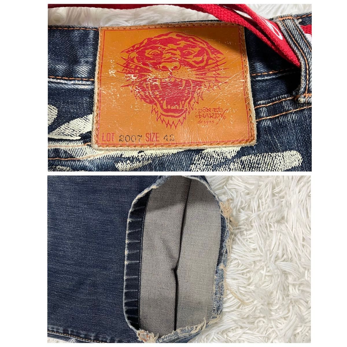 Ed Hardy】エドハーディー 07'sデニムパンツ ワッペン刺繍 Ed Hardy】エドハーディー 07'sデニムパンツ ワッペン刺繍