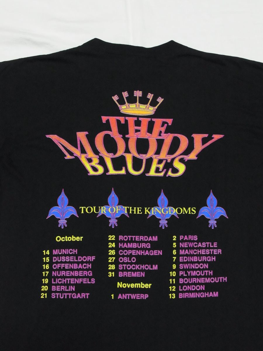 ☆美品・未着用☆ 90s ビンテージ The Moody Blues ムーディー・ブルース ヨーロッパ ツアー Tシャツ 黒 ☆USA古着 ロック バンド 80s OLD_画像8