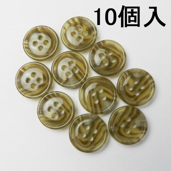 [10個入]ベージュ系の水牛調ボタン/15mm/4穴/ジャケット袖口・カーディガンに最適-MTI1381-15-BE-597_画像1