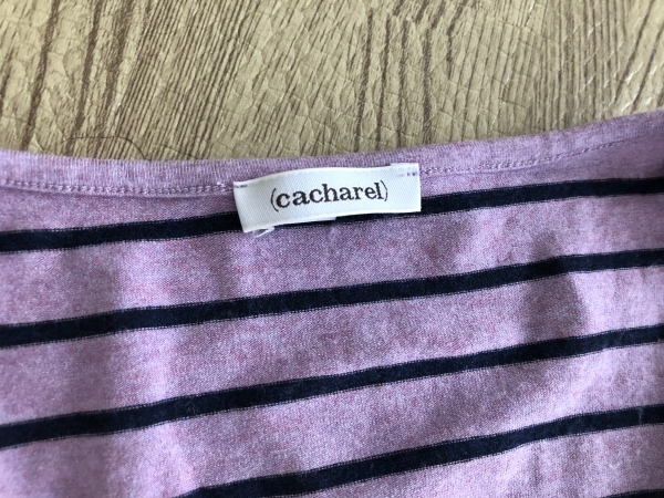 ◎cacharel◎キャシャレル　カットソー　トップス　ウィメンズ　サイズ１　紫×濃紺　ボーダー　長袖　18607_画像3