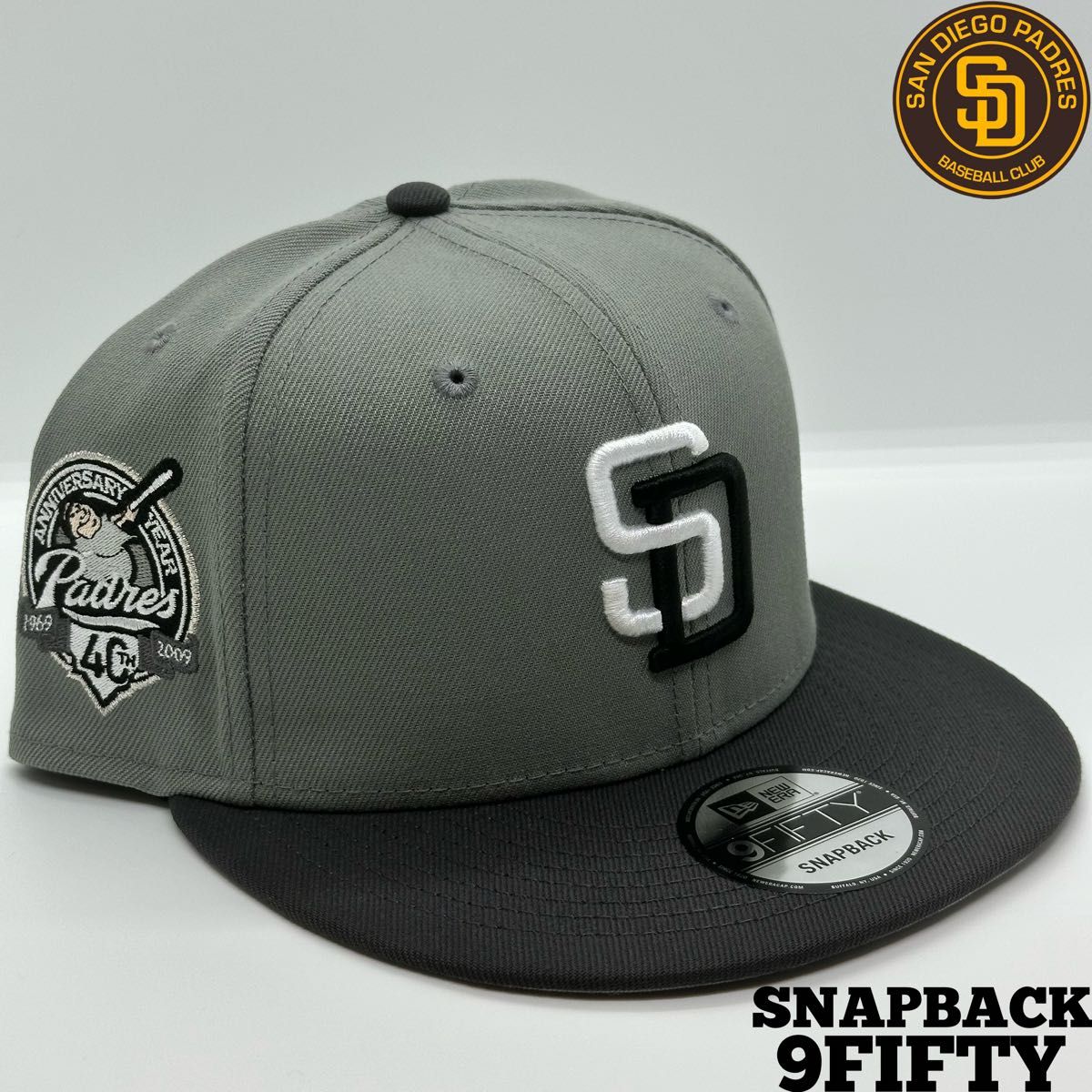 海外限定モデル】 NEWERA 9FIFTY パドレス キャップ グレー 海外限定モデル】 NEWERA 9FIFTY パドレス キャップ グレー