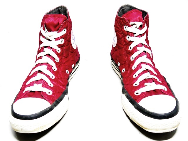 即決★CONVERSE★25.5cm ハイカットスニーカー コンバース メンズ 7 キルティング 赤 レッド 8ホールシューズ オールスター_画像4