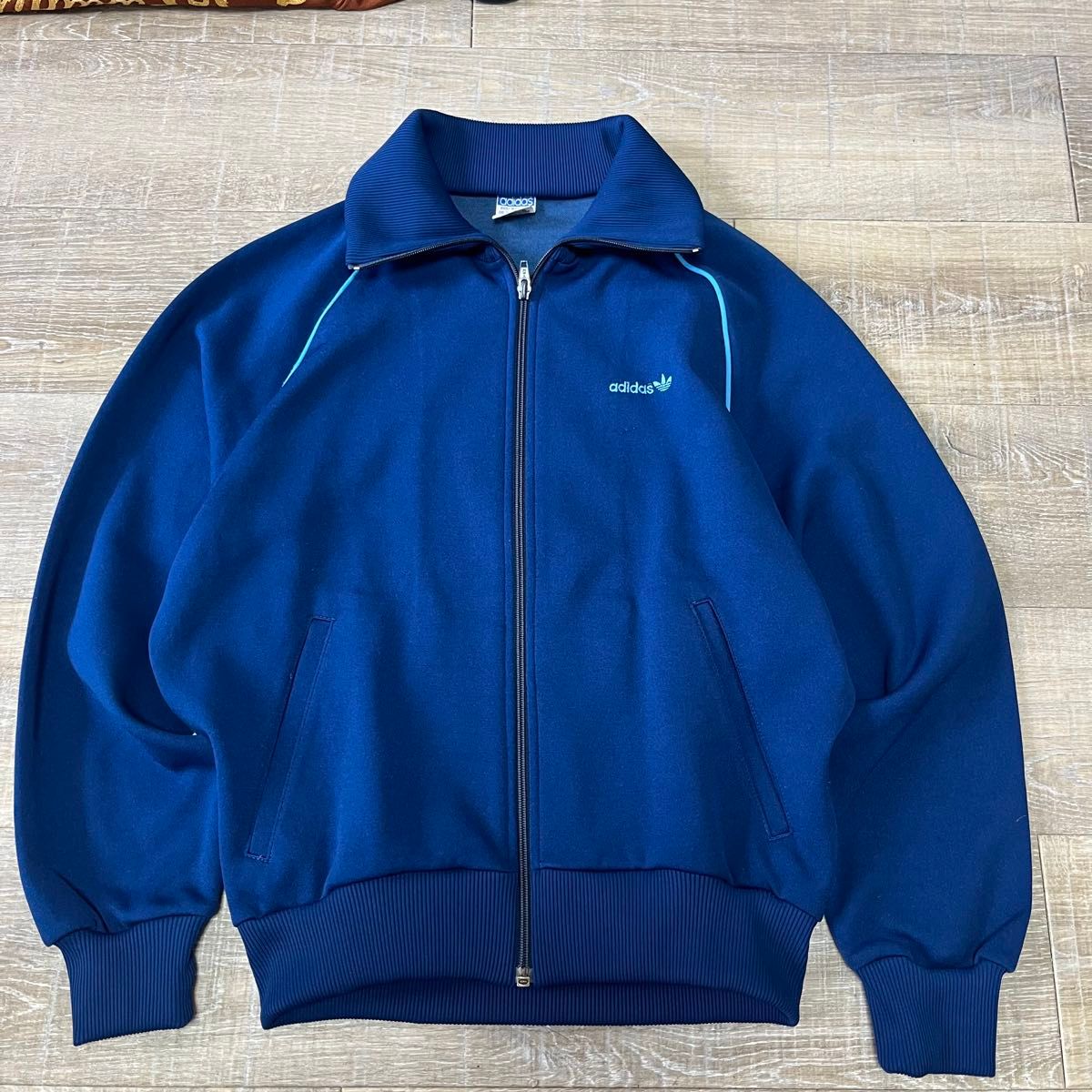 80s アディダス トラックジャケット 、デサント 、ブルー 5号 アディダス adidas トラックジャケット デサント 80s ジャージ