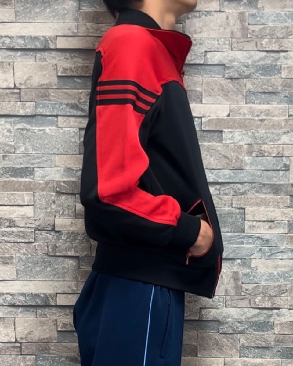 人気激安 デサント製 トラックジャケット adidas 80s 西ドイツ 赤 黒 アディダス