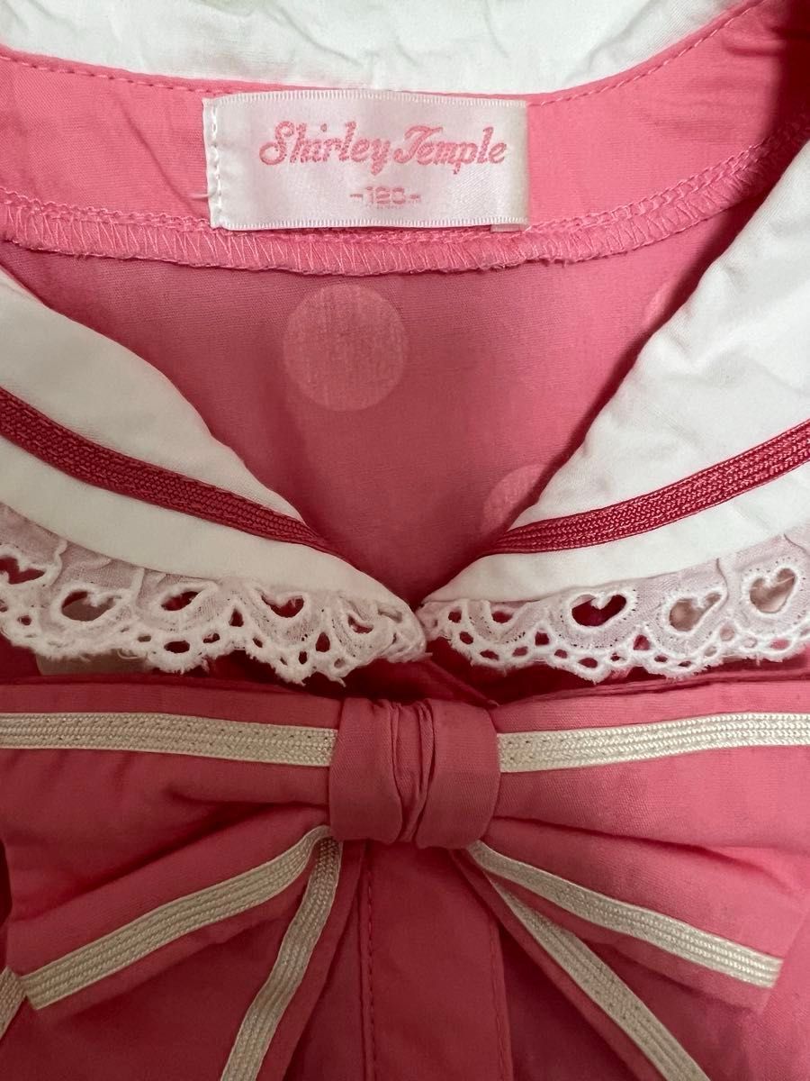 Shirley Temple シャーリーテンプル 120 ピンクドット柄セーラー Shirley Temple シャーリーテンプル 120 ピンクドット柄セーラー