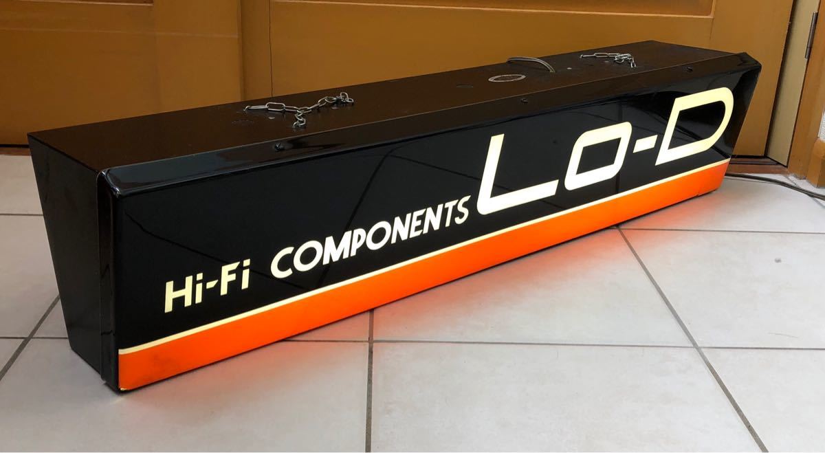 非売品 Lo-D Hi-Fi CONPONENTS 大型照明 オーディオ ブランド ローディ 日立 店舗サイン 什器 昭和レトロ ヴィンテージ ガレージ 看板_画像1