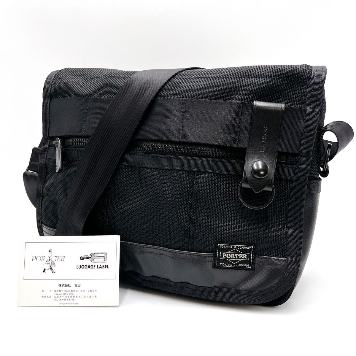 美品】PORTER ポーター ショルダーバッグ ヒートHEAT ブラック 美品】PORTER ポーター ショルダーバッグ ヒートHEAT ブラック