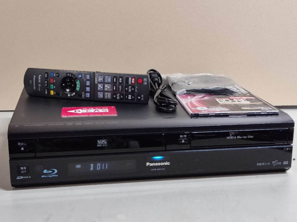 上位機 Panasonic 【DMR-BR670V】 リモコン付 SD/BD/DVD/HDD/VHS 上位機 Panasonic 【DMR-BR670V】 リモコン付 SD/BD/DVD/HDD/VHS