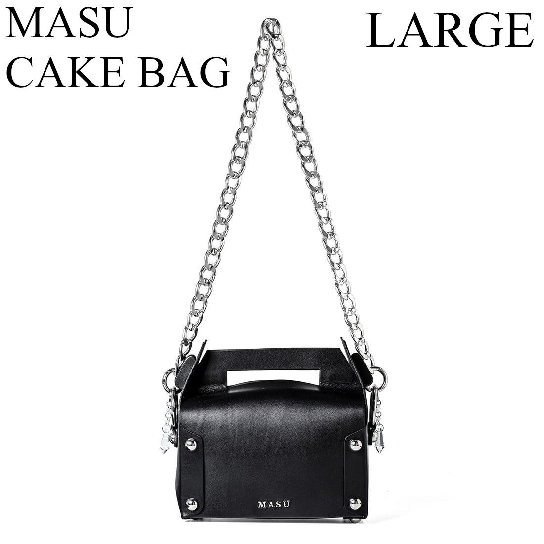 MASU 24AW LEATHER CAKE BAG 黒 ブラック ラージ 大 エム MASU 24AW LEATHER CAKE BAG 黒 ブラック ラージ 大 エム