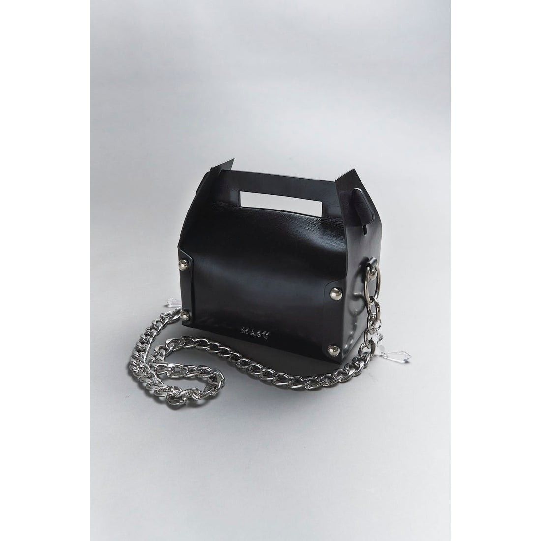 MASU 24AW LEATHER CAKE BAG 黒 ブラック ラージ 大 エム MASU 24AW LEATHER CAKE BAG 黒 ブラック ラージ 大 エム