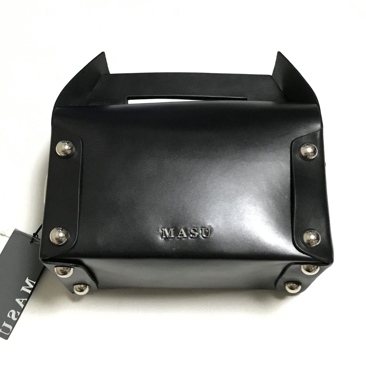 MASU 24AW LEATHER CAKE BAG 黒 ブラック ラージ 大 エム MASU 24AW LEATHER CAKE BAG 黒 ブラック ラージ 大 エム
