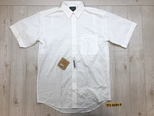 新品タグ付き！2001 D'URBAN ダーバン メンズ 胸ポケット 半袖シャツ 37 白