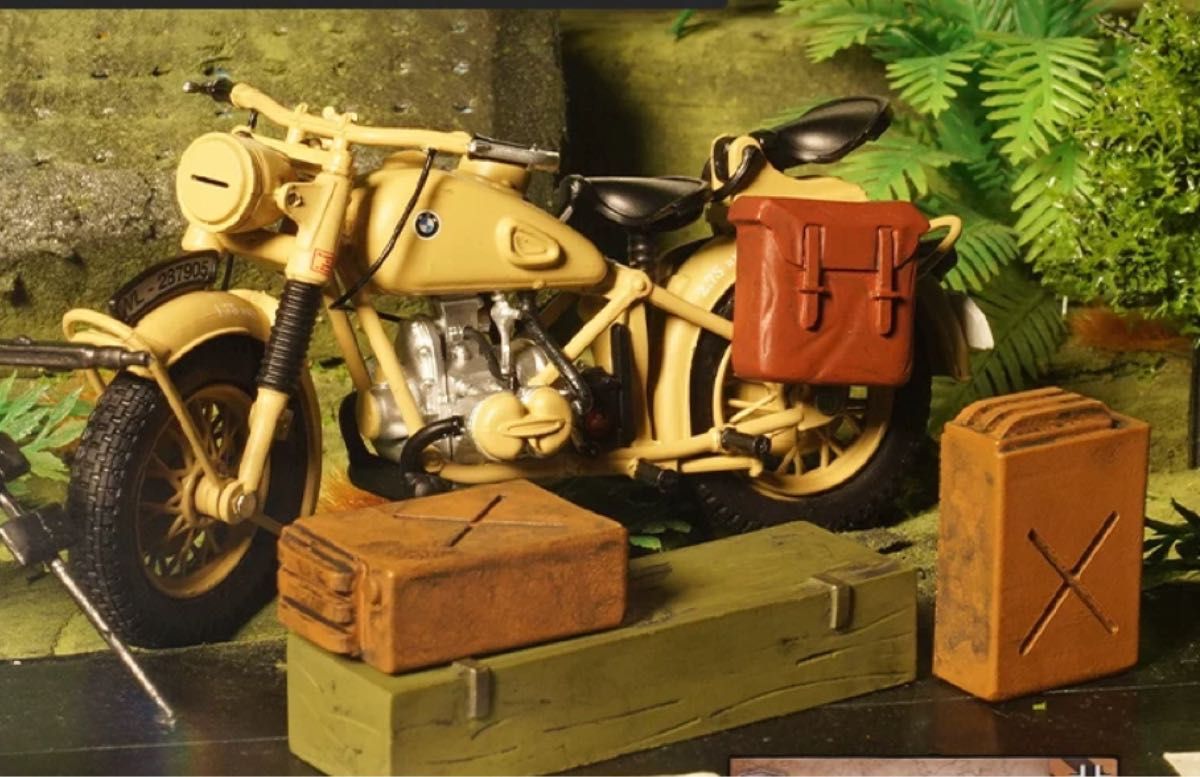 第二次世界大戦 ドイツ軍BMW R75バイク&武器弾薬 1/24 塗装済み 第二次世界大戦 ドイツ軍BMW R75バイク&武器弾薬 1/24 塗装済み