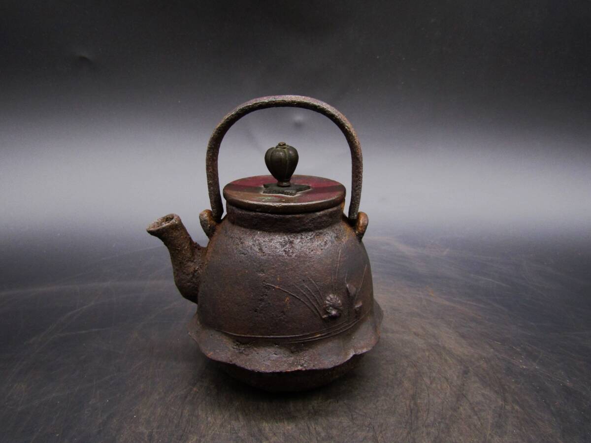 全信頼を寄せる 鉄瓶 - Yahoo!オークション 古い豆鉄瓶 煎茶 銅蓋 小鉄瓶 釜師造 鉄瓶