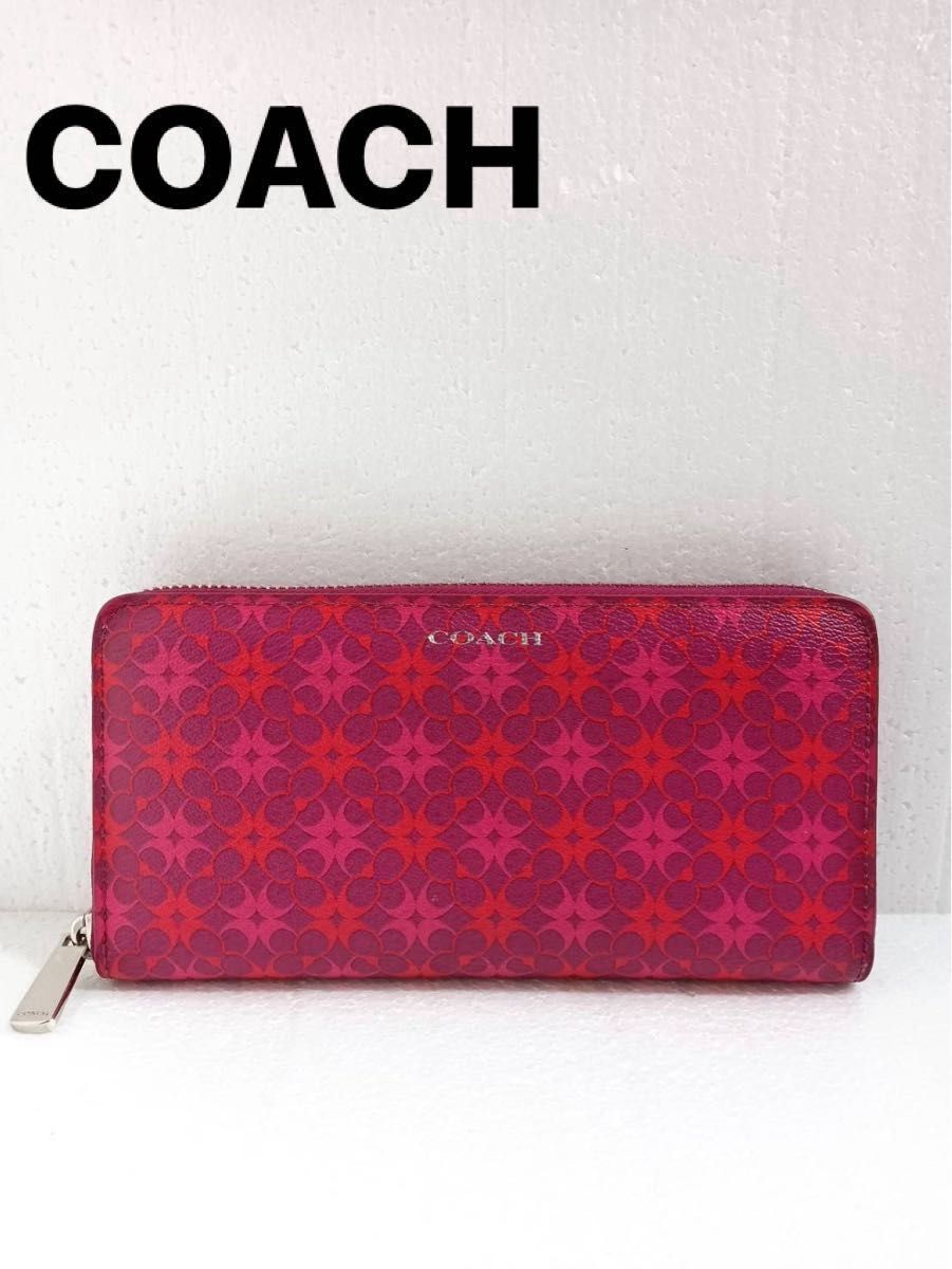 COACH 長財布 ウォレット ワインレッド ロングウォレット ピンク COACH 長財布 ウォレット ワインレッド ロングウォレット ピンク