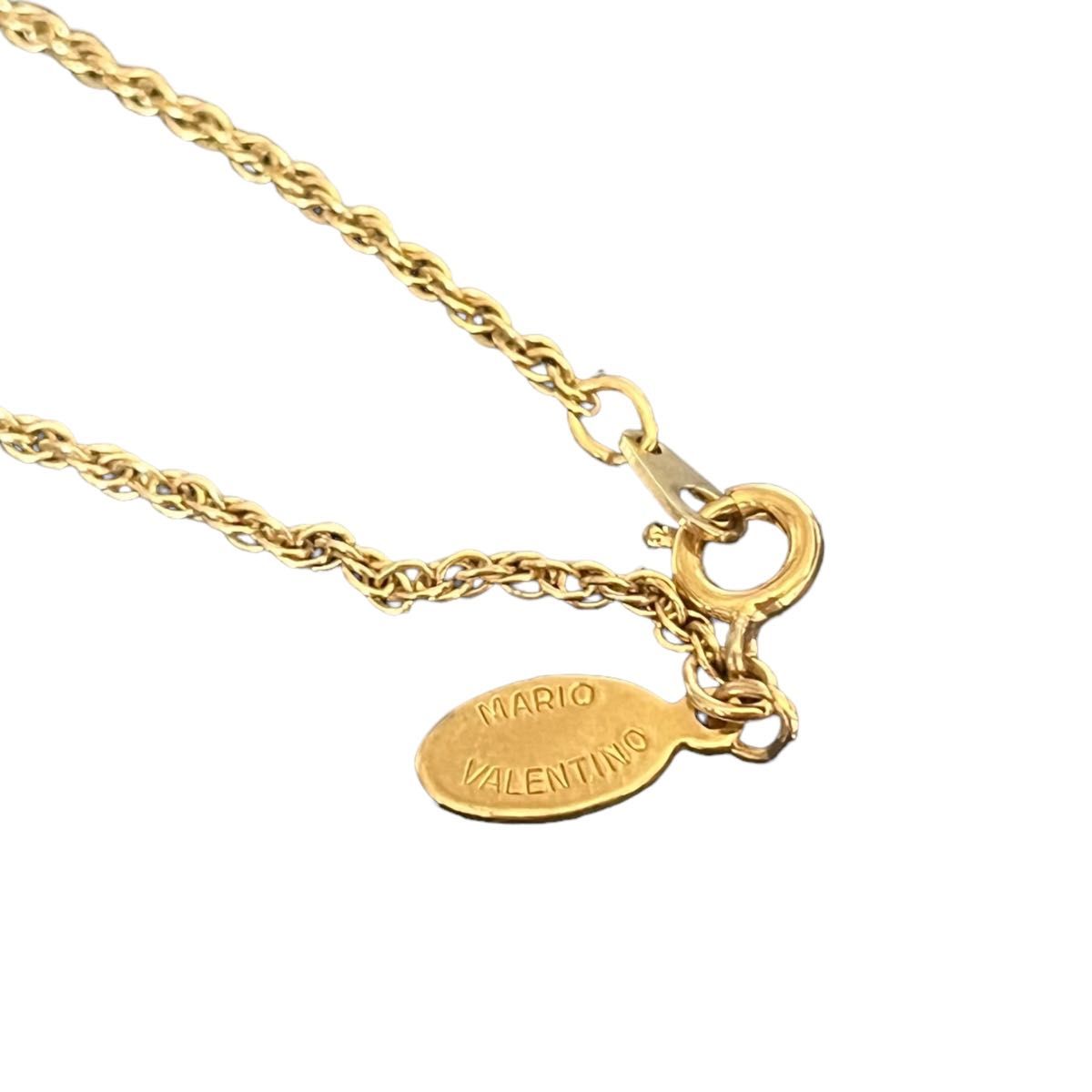 2442-1 極美品✨VALENTINO　ネックレス　Vロゴ　ラインストーン 2442-1 極美品✨VALENTINOネックレスVロゴラインストーン