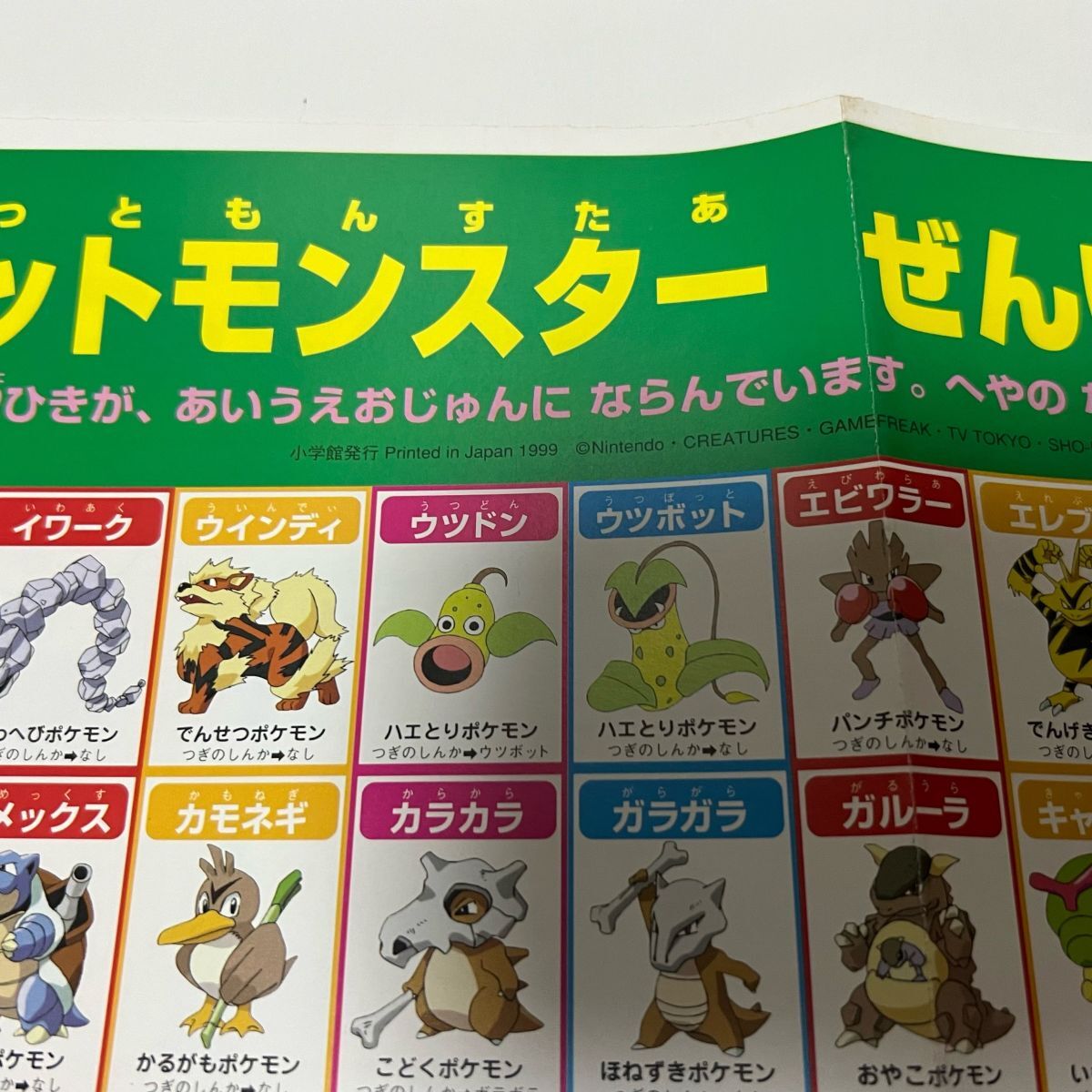 ポケットモンスターぜんいんポスター 1999年 めばえ 付録 ポケットモンスターぜんいんポスター 1999年 めばえ 付録