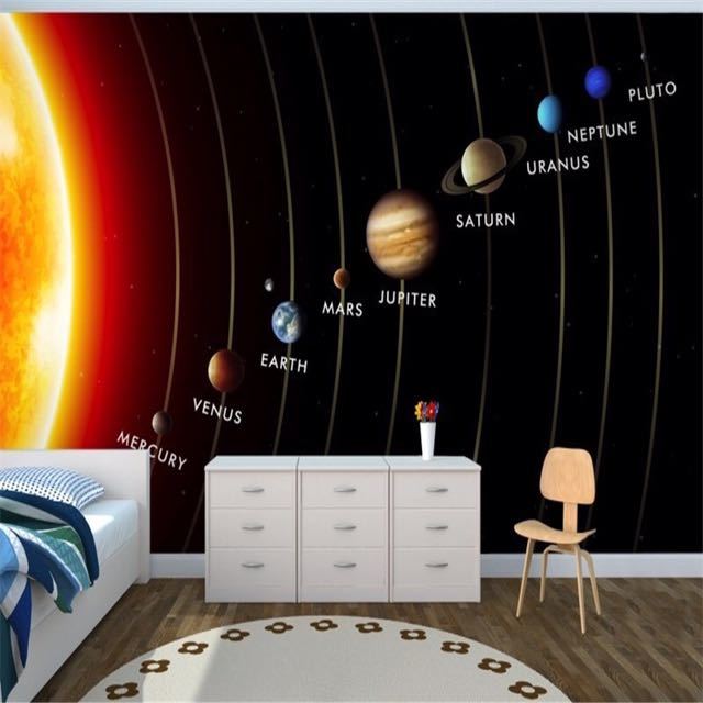 Beibehang 壁画惑星太陽系壁画 2021年春の 【日本製】 3D 壁紙子供のベッドルーム papel 3d デ の壁紙壁画 parede