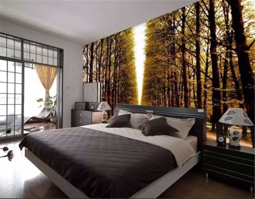 ヤフオク 壁紙 3d 秋の森の風景リビングルームベッドルー