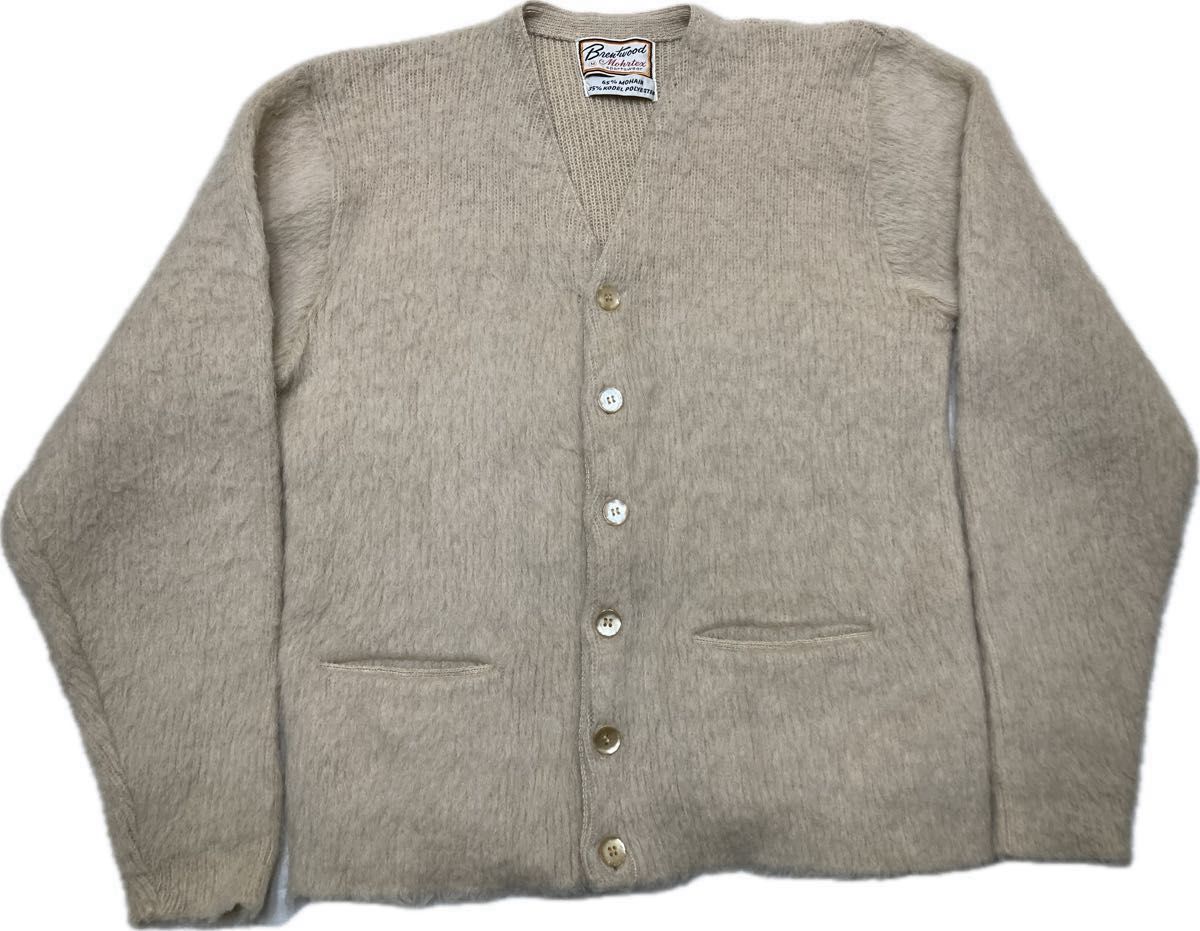 モヘア65% 60s Brentwood ヴィンテージ カーディガン 毛足長 美 モヘア65% 60s Brentwood ヴィンテージ カーディガン 毛足長 美