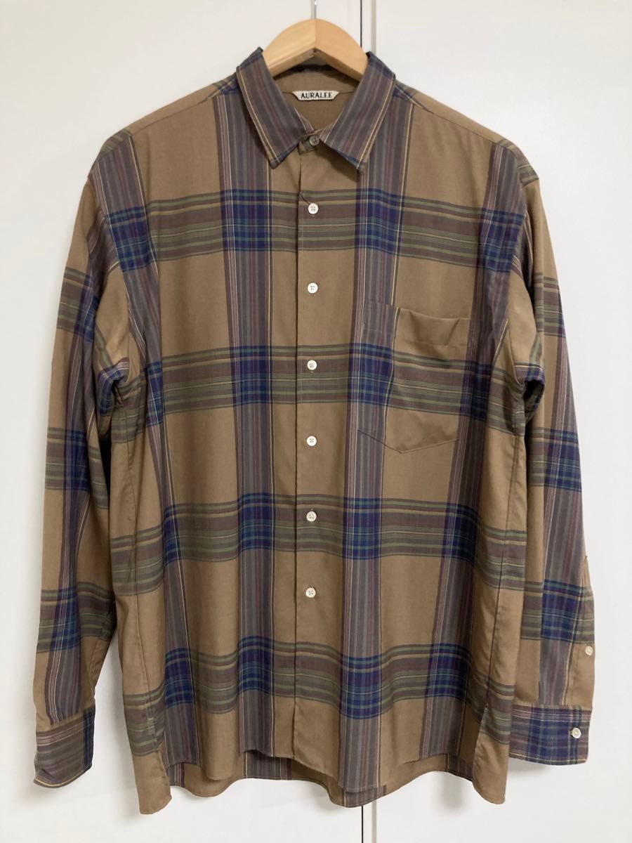 AURALEE(オーラリー)のSUPER LIGHT WOOL CHECK SHIRTS 長袖 AURALEE(オーラリー)のSUPER LIGHT WOOL CHECK SHIRTS 長袖