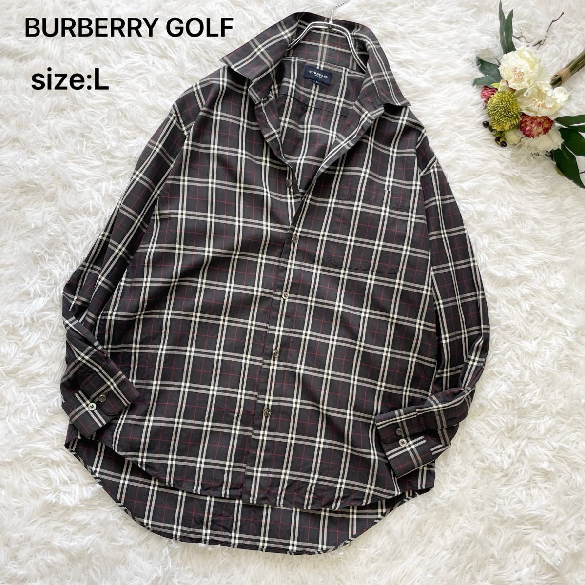 BURBERRY GOLF 美品✨ノバチェックシャツ XL 大きいサイズL】BURBERRY GOLF バーバリー ゴルフ 長袖ノバ