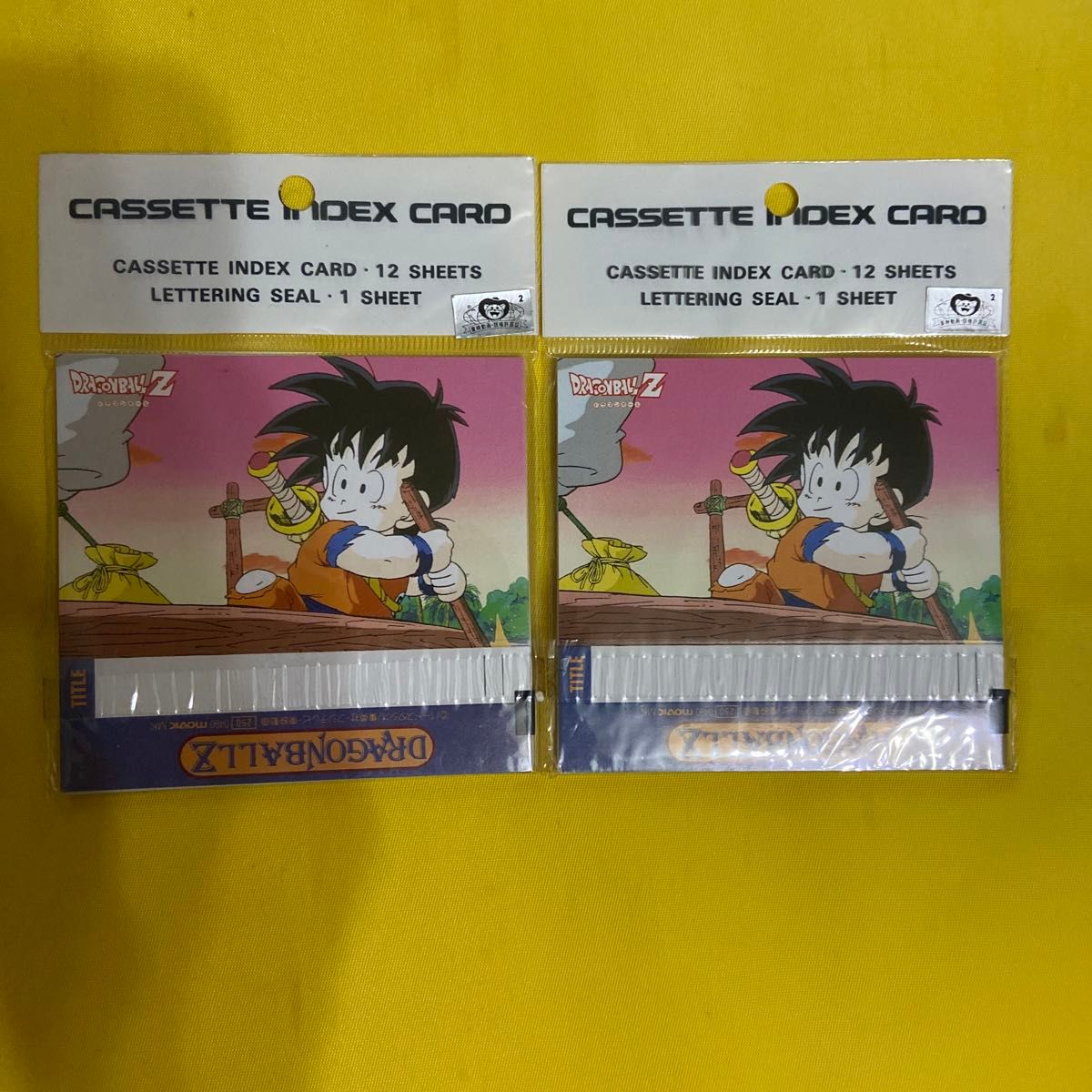 ドラゴンボール カセットインデックスカード ドラゴンボールZカセットインデックスカード 2個セット 当時物