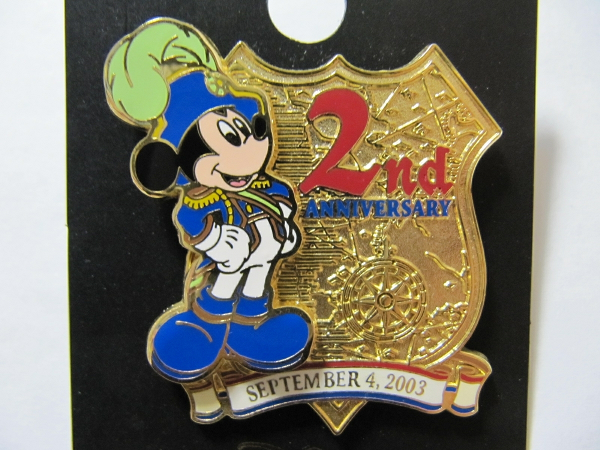 TDS Tokyo Disney si-2003 год 2 годовщина 2nd память ограниченный товар Mickey Mouse значок Mickey булавка z редкость Disney Land новый товар 