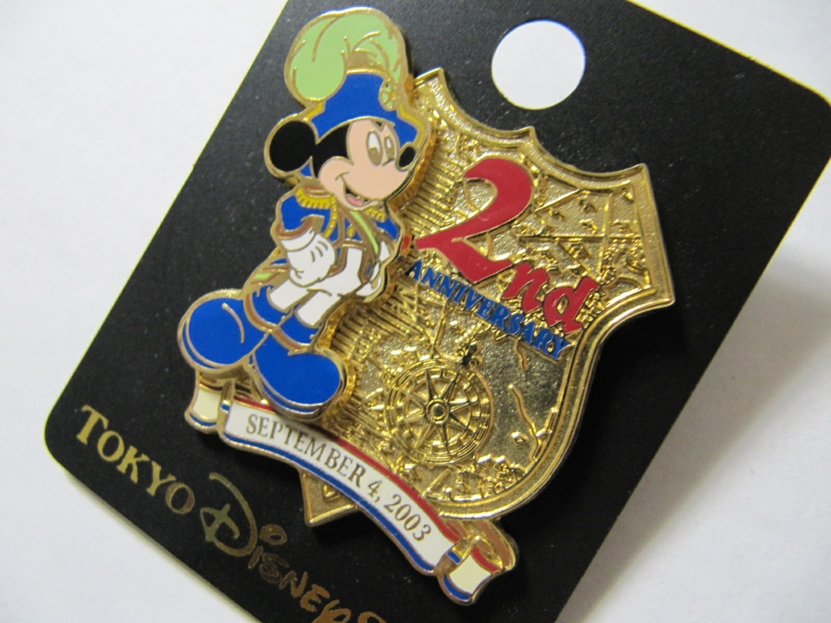 TDS Tokyo Disney si-2003 year 2 anniversary 2nd memory limited goods Mickey Mouse pin badge Mickey pin z rare Disney Land new goods 